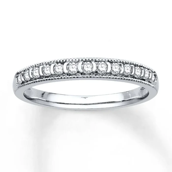 Pre-Owned Jared 1/5 ct tw Round-cut Diamond Anniversary Band in 10K White Gold