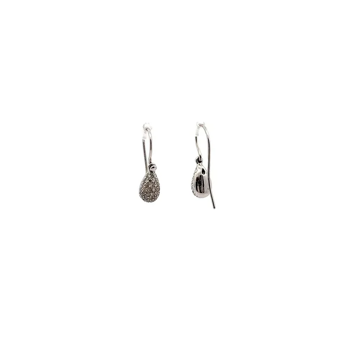 Pre-Owned Jose Hess Diamond Pave Teardrop Earrings