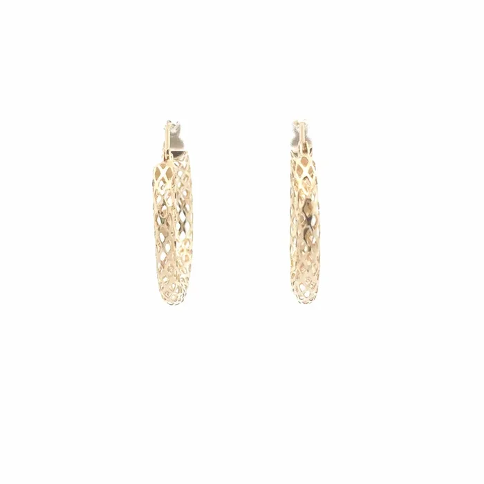 Pre-Owned Open Mesh Hoop Earrings