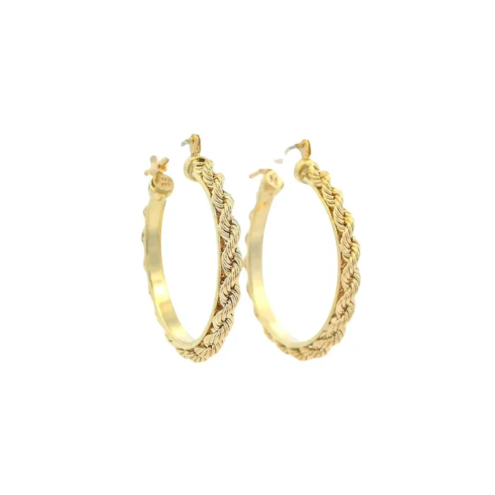 Pre-Owned Rope Hoop Earrings
