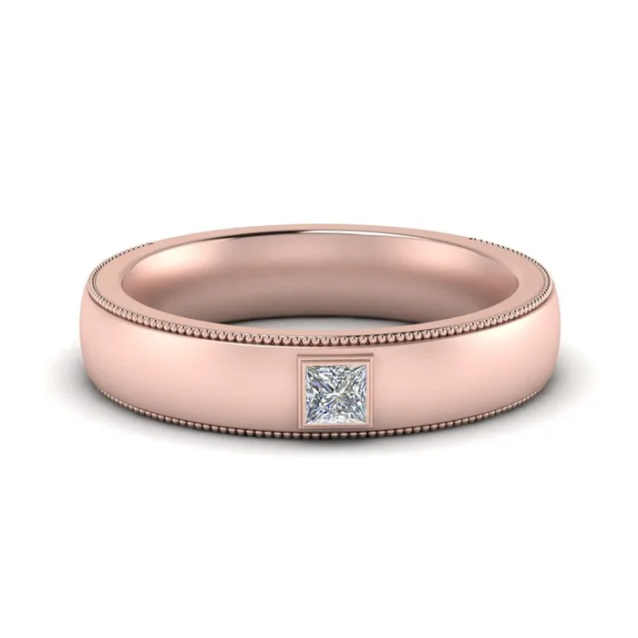Princess Cut Mens Comfort Fit Promise Ring