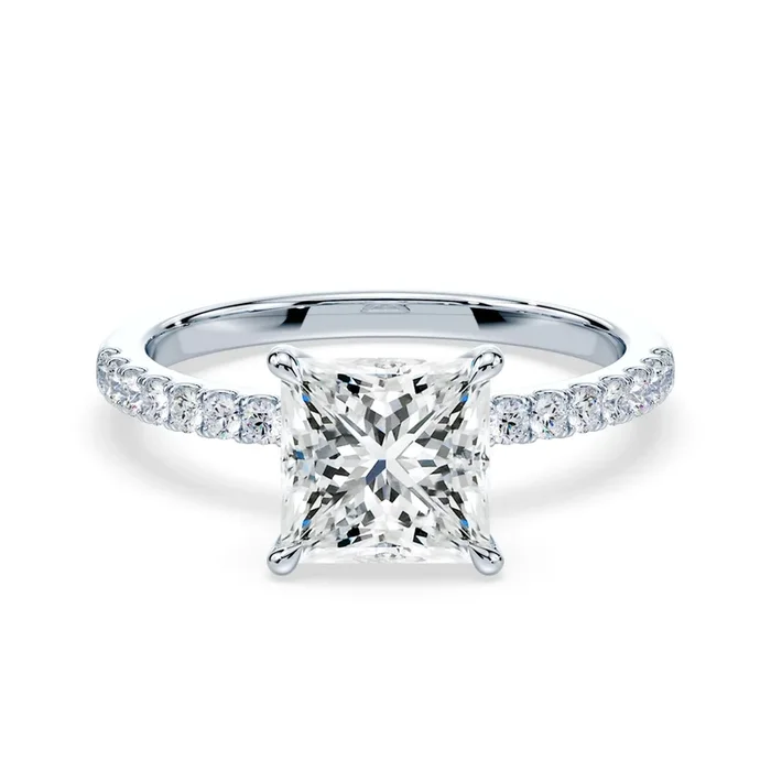 Princess Cut Pave Engagement Ring