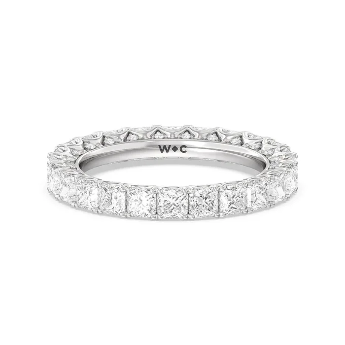Princess Split Prong Studded Eternity Ring