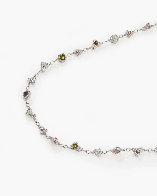 Prism Crystal Long Chain in Silver