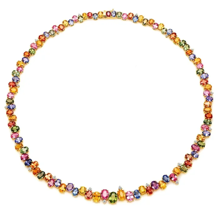 Prisma Multi-Colored Sapphire Tennis Necklace