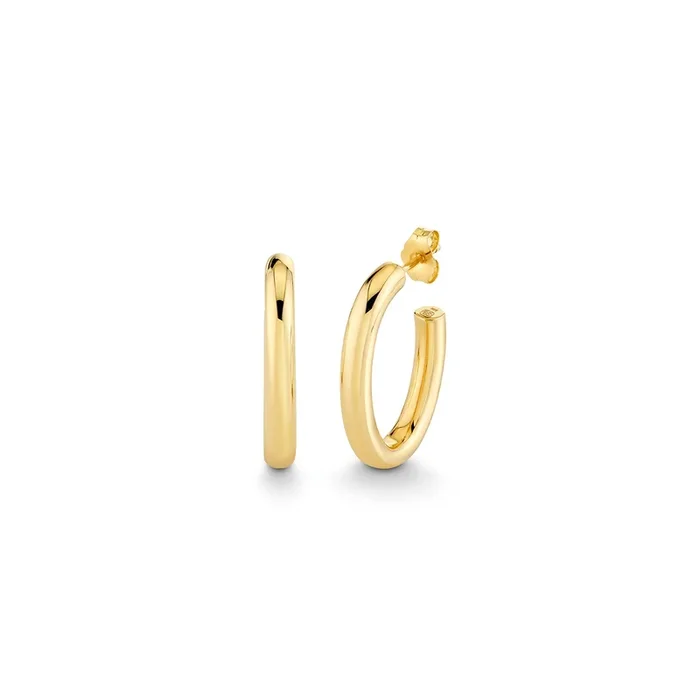 Pure Gold Medium Tube Oval Hoops