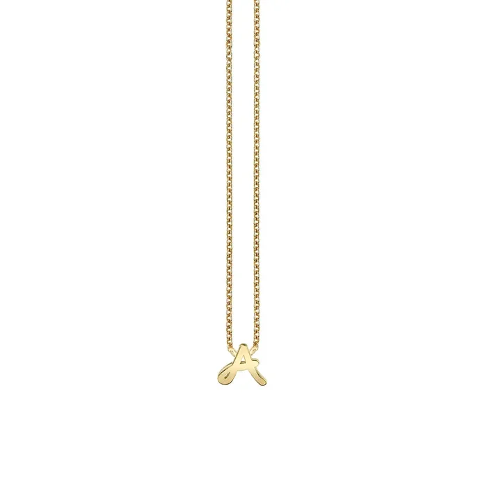 Pure Gold Tiny Initial Necklace