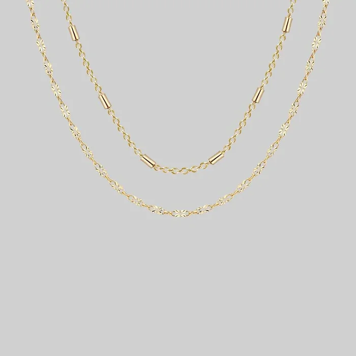 PURITY. Delicate Double Chain Necklace – Gold