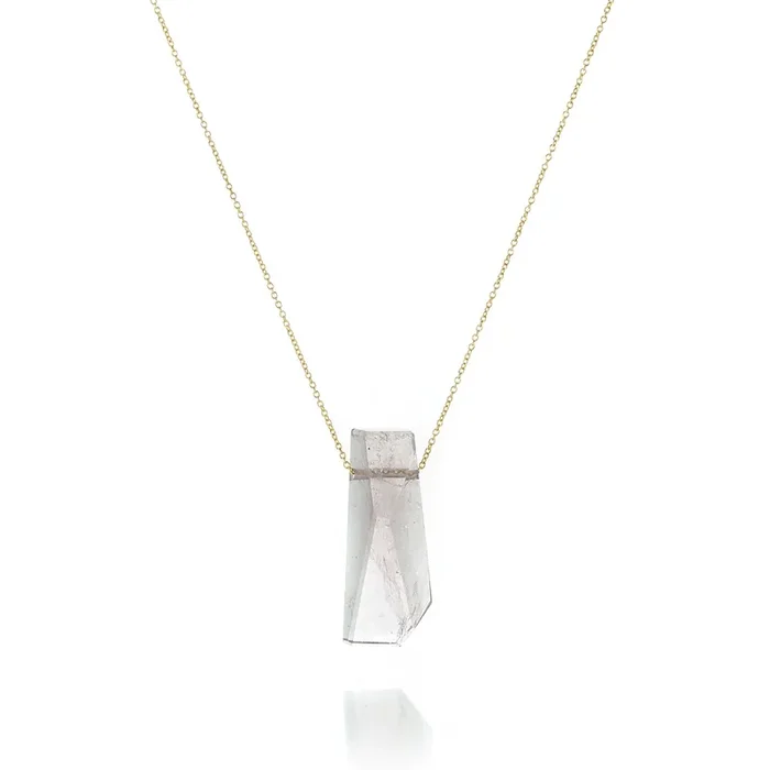 Purple-Gray Tourmaline Crystal Necklace