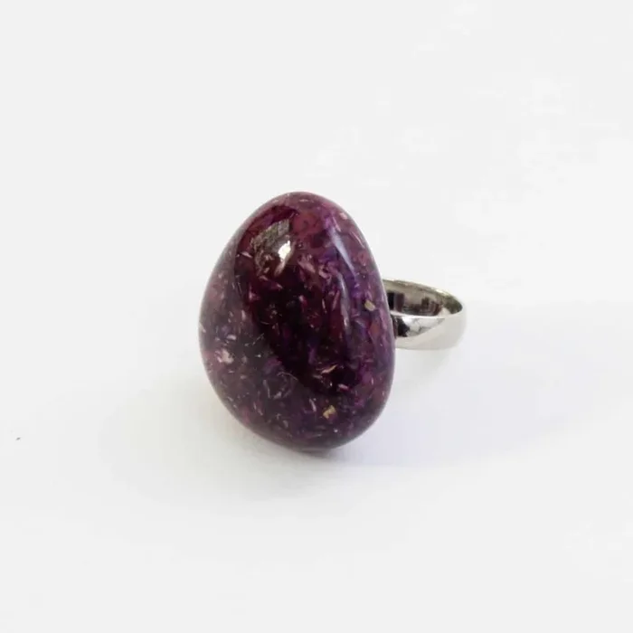 Purple Triangle Dome Ring