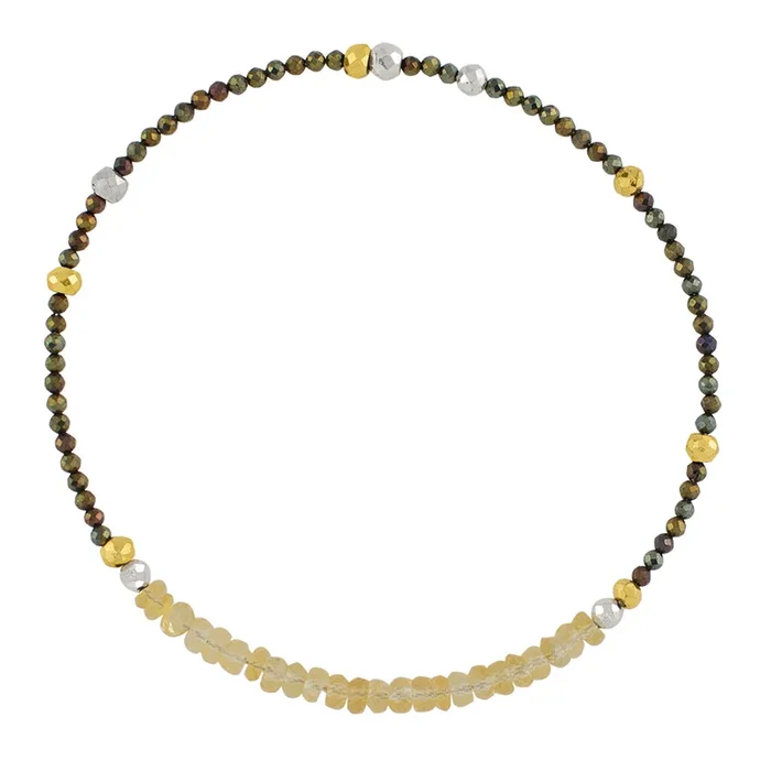Pyrite’s Booty Bracelet in 2mm Spinel & 3.5mm Citrine