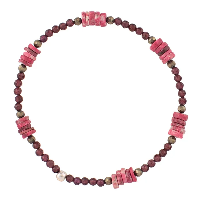 Pyrite’s Booty Bracelet in Garnet & Rosalite