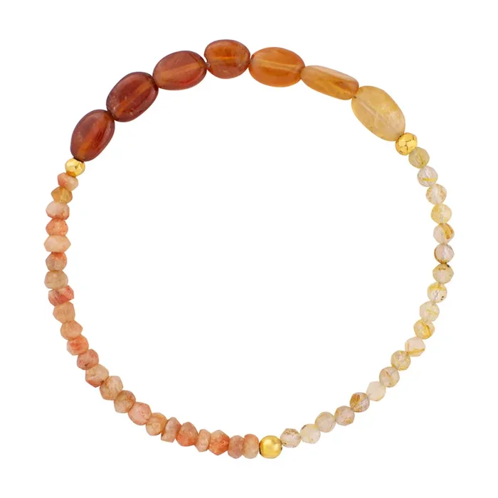 Pyrite’s Booty Bracelet in Hessonite/Sunstone/Golden Rutilated Quartz