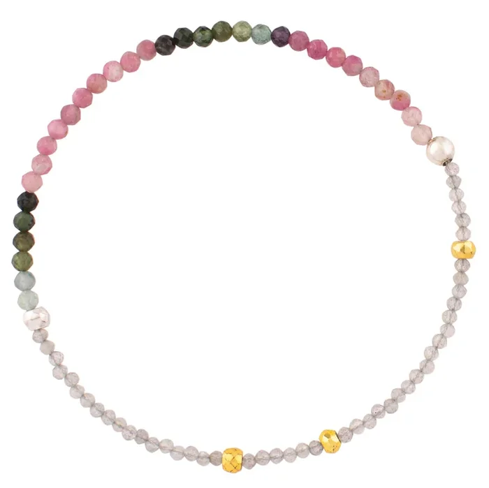 Pyrite’s Booty Bracelet in Tourmaline & Labradorite