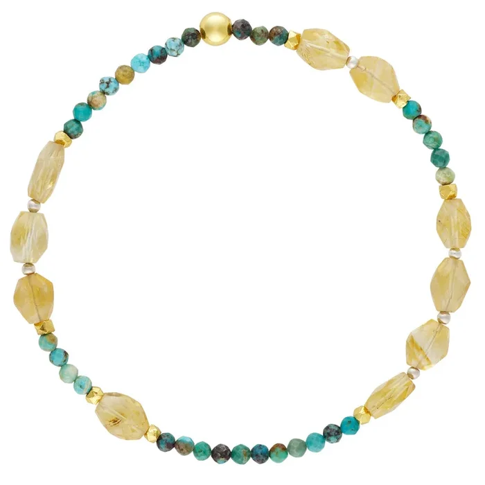 Pyrite’s Booty Bracelet in Turquoise & Citrine Faceted Ovals
