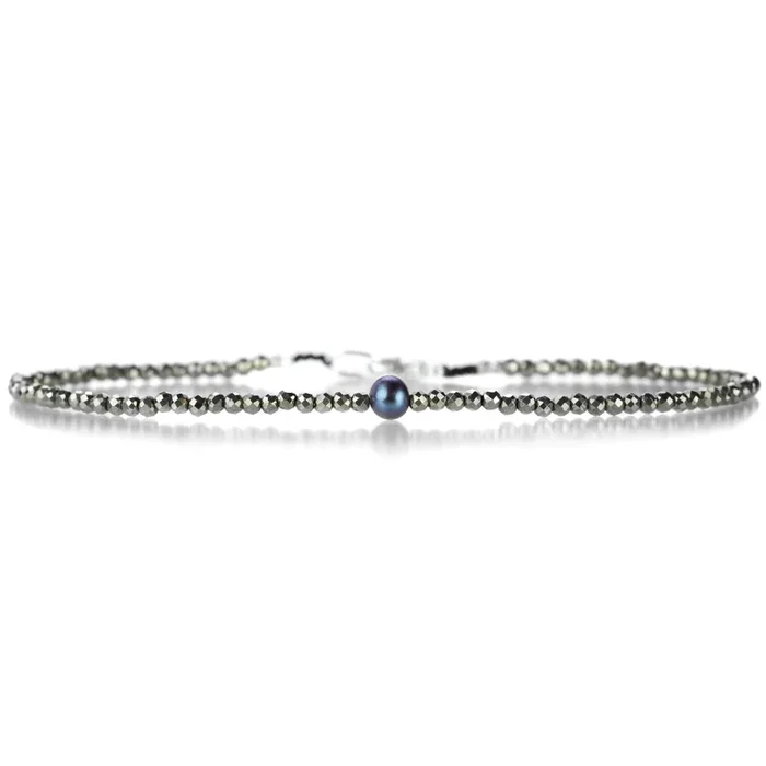 Pyrite and Black Pearl Bracelet