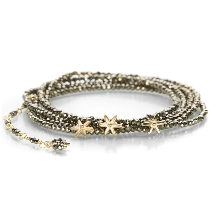 Pyrite Wrap Bracelet with 3 Stars