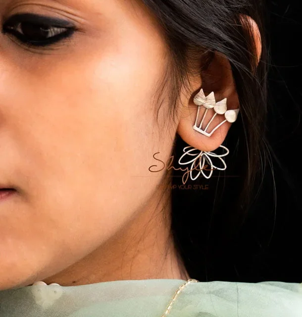 Qurbat Lotus Motif Intricate Studs