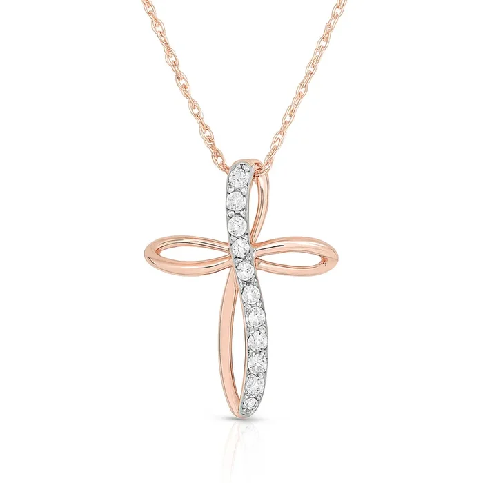 Radiant Path Cross Pendant