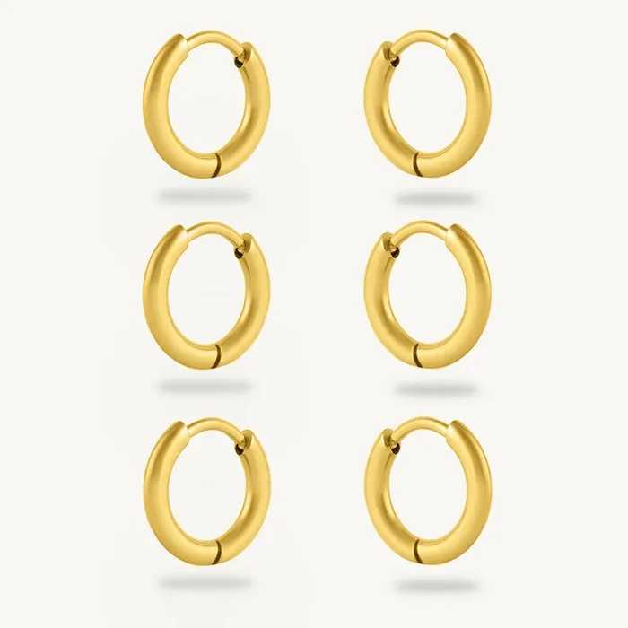 Radiant Stacked Hoops Set