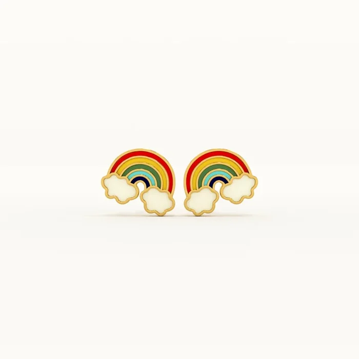 Rainbow Cloud 925 Silver Studs