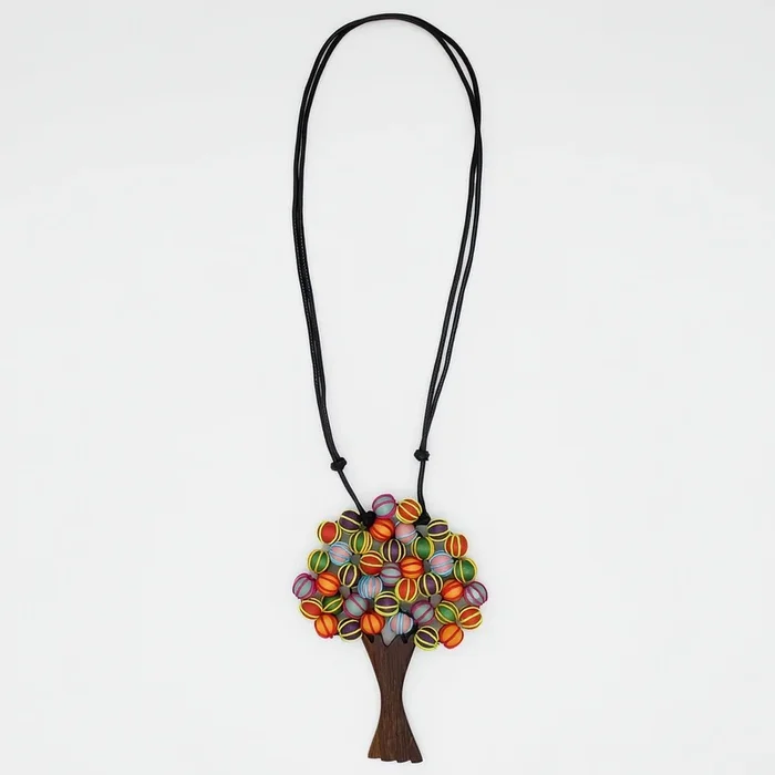 Rainbow Elm Tree Statement Pendant