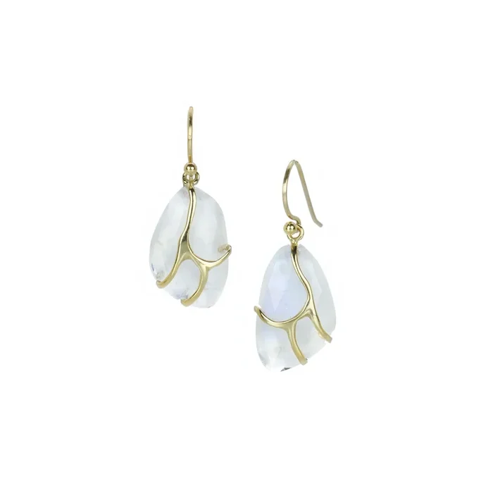 Rainbow Moonstone Butterfly Earrings