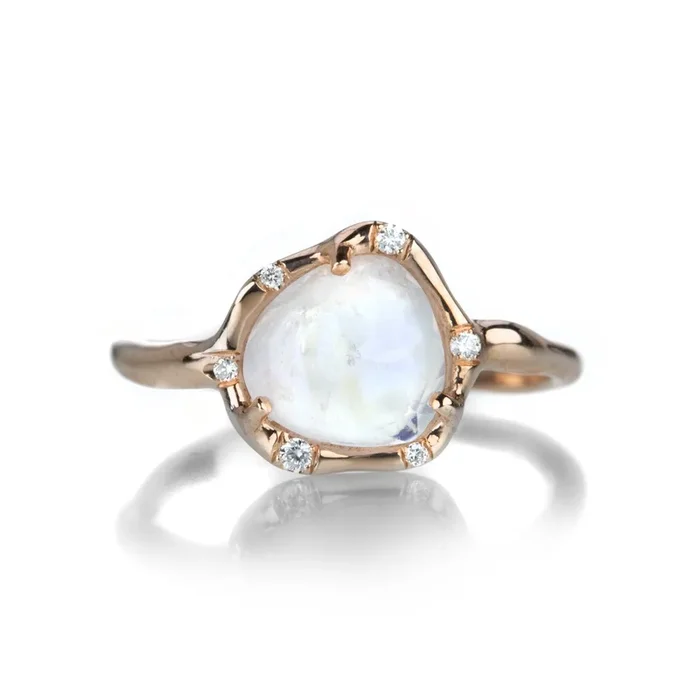Rainbow Moonstone Cosmic Light Ring