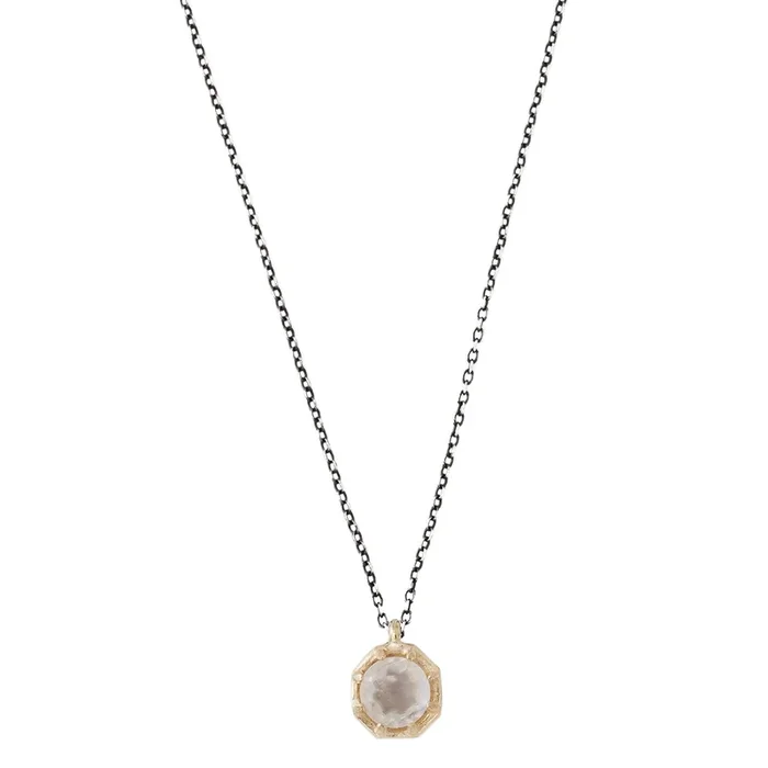 Rainbow Moonstone Octagon Necklace