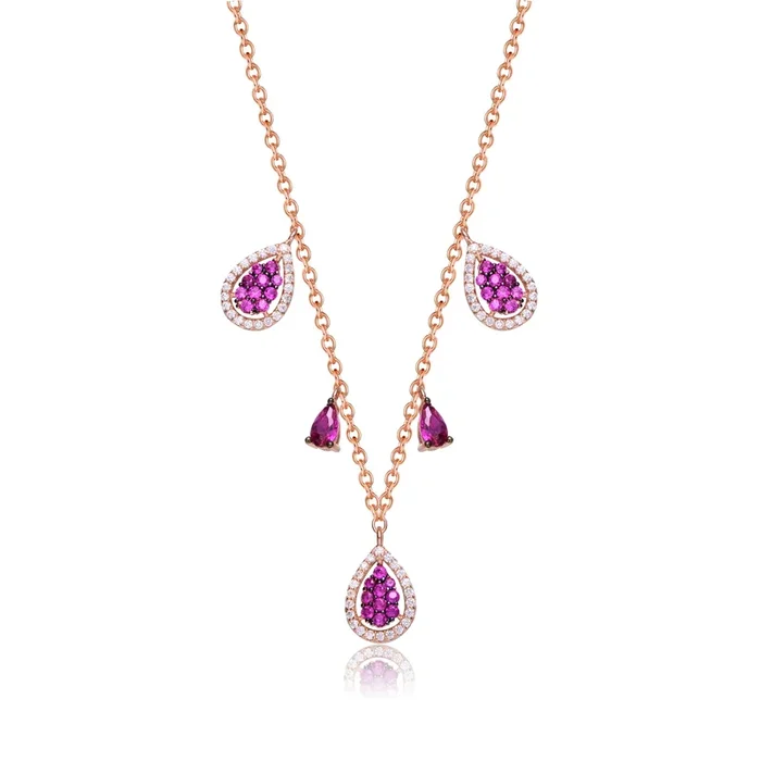 Raquelle Dainty Pink Charms Necklace