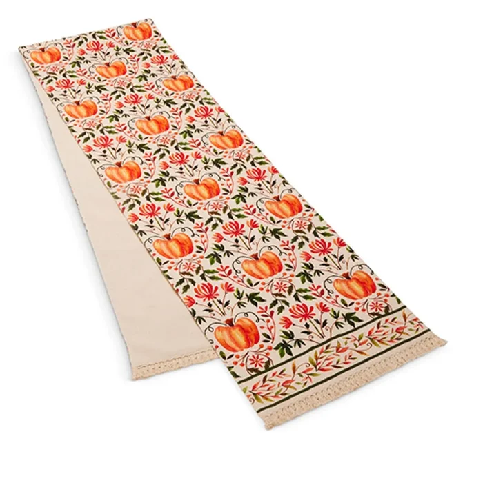 Raz Imports 90″ Pumpkin Vine Pattern Table Runner