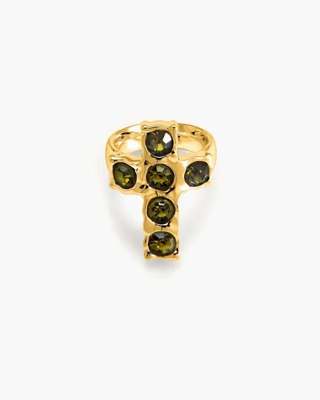 Rebellen-Kreuz-Ring in Gold