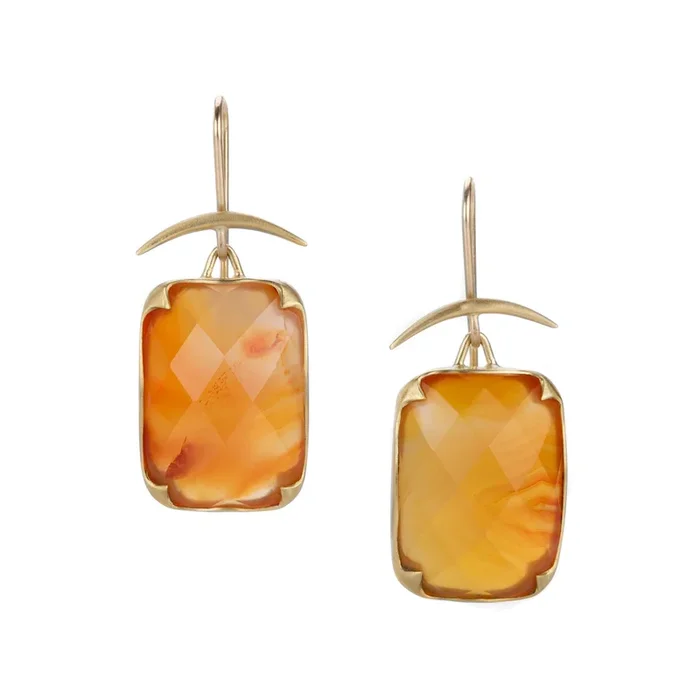 Rectangle Carnelian Earrings