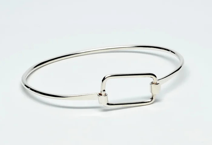 Rectangle Clasp Sterling Silver Bangle