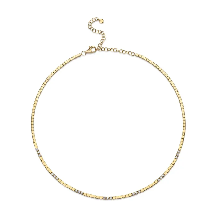 Rectangle Three-Diamond Necklace