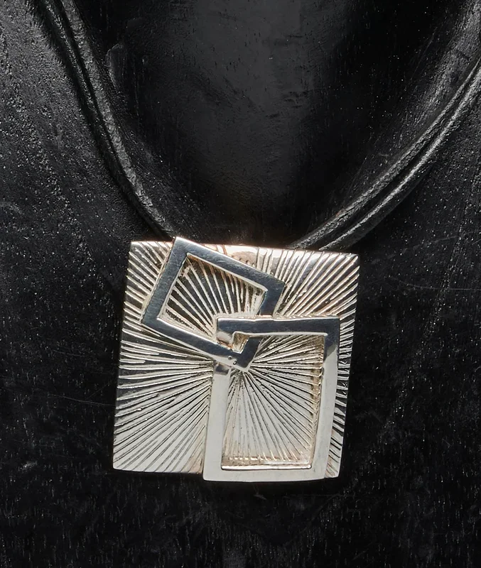 Rectangle Upon Rectangle Sterling Silver Pendant