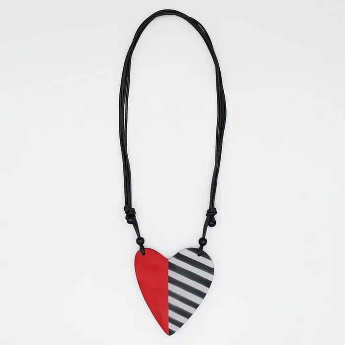 Red and Black Anastasia Heart Pendant