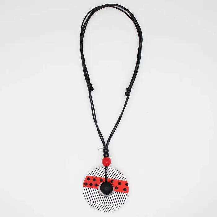 Red and Black Polka Dot Aveline Pendant