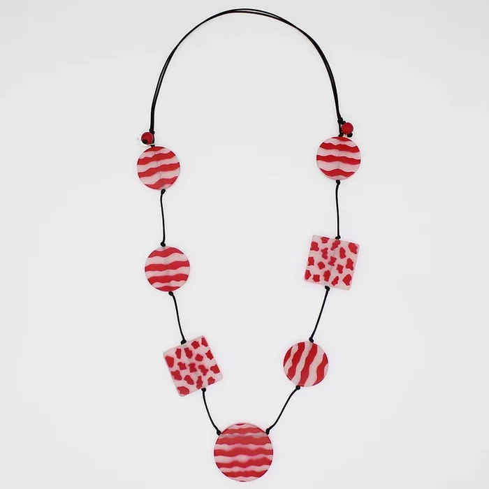 Red Calliope Painted Statement Necklace