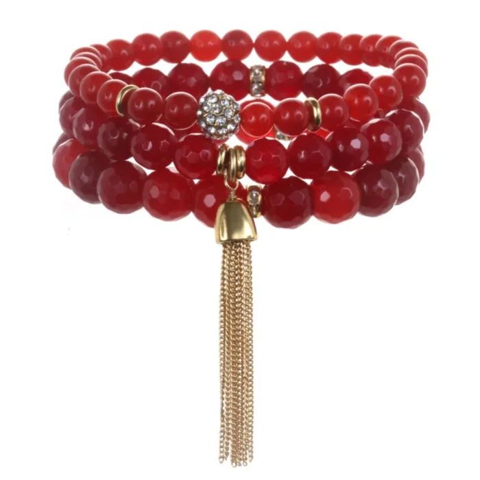 Red Color Karma Bracelet Set