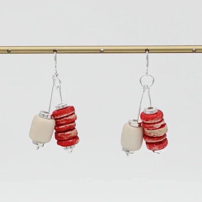Red Duel Drop Earring