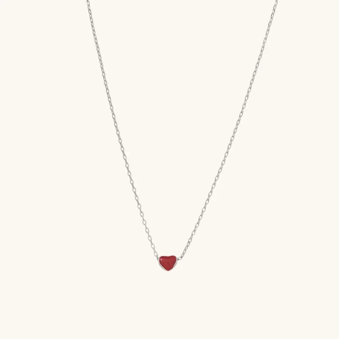 Red Heart Necklace- 925 Silver
