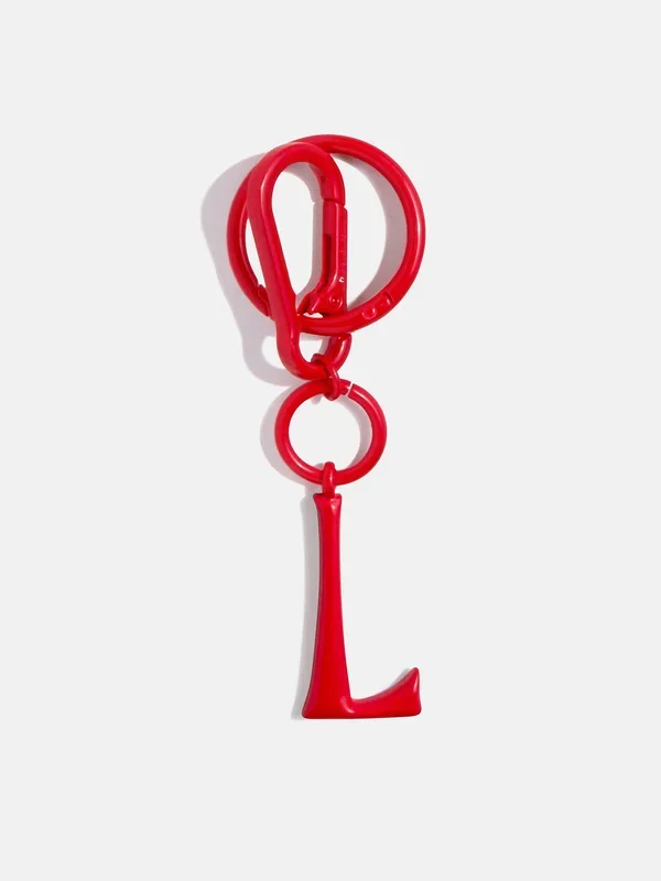 Red Initial Enamel Bag Charm – L