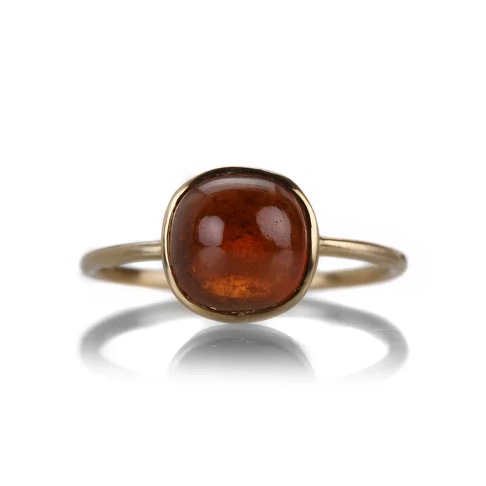 Red Tourmaline Cabochon Ring
