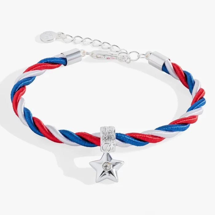 Red, White and Blue Star Cord Bracelet
