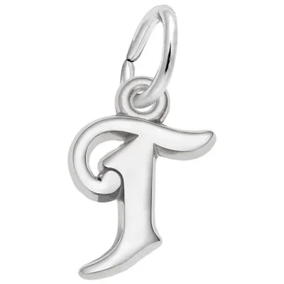 Rembrandt “T” Initial Charm in Sterling Silver