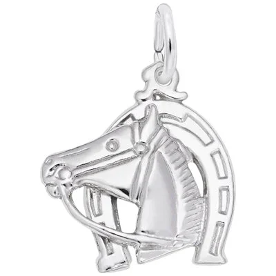 Rembrandt Horse and Horseshoe Charm in Sterling Silver