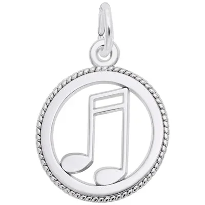Rembrandt Music Note with Circle in Sterling Silver