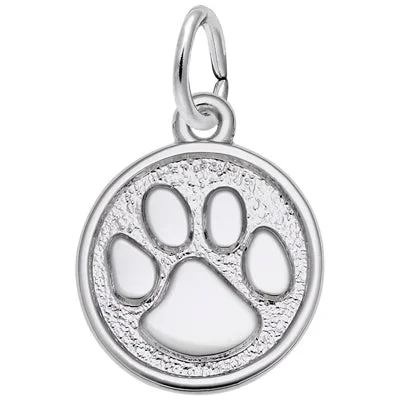 Rembrandt Paw Print Charm in Sterling Silver