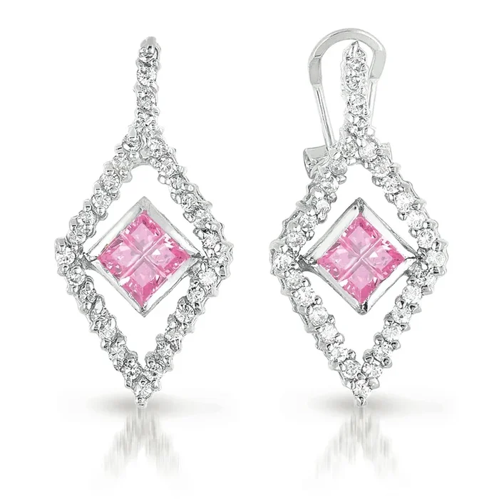 Renée Geometric Argyle Pink Earrings